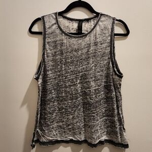 Womenโs Black Burnout Sleeveless Grunge Tank Top